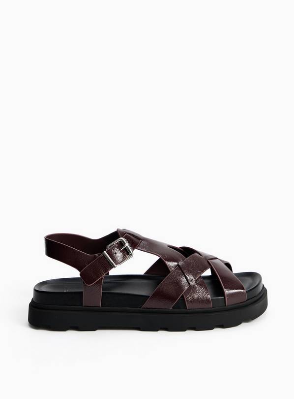 Burgundy Chunky Cleated Sandals 7
